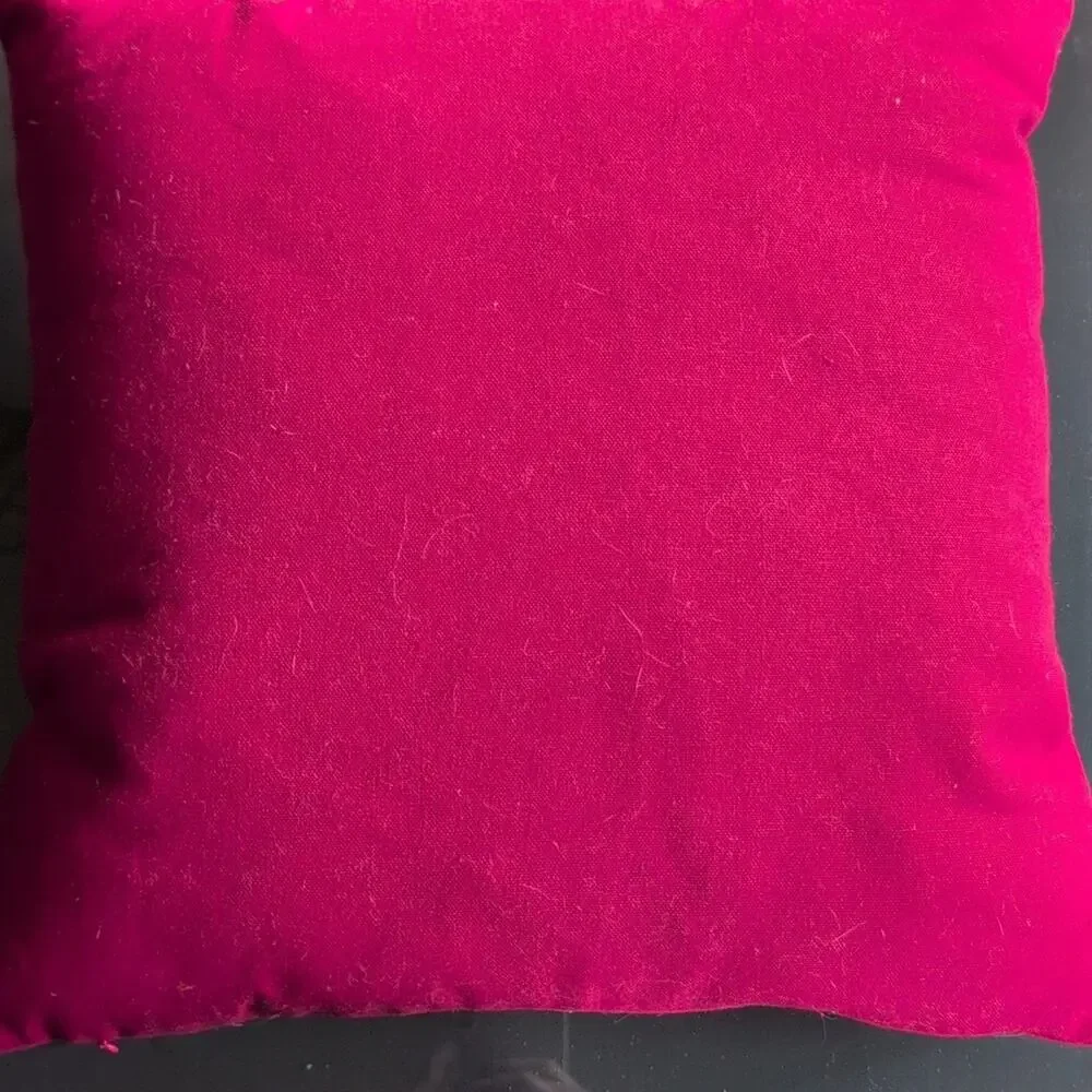 Embroidered Red Canvas Christmas Tree Pillow 17